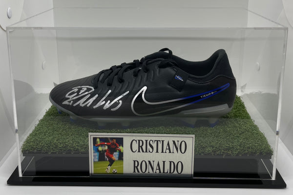 Cristiano Ronaldo Personally Signed Nike Boot with Display Case and Pl Sports Online