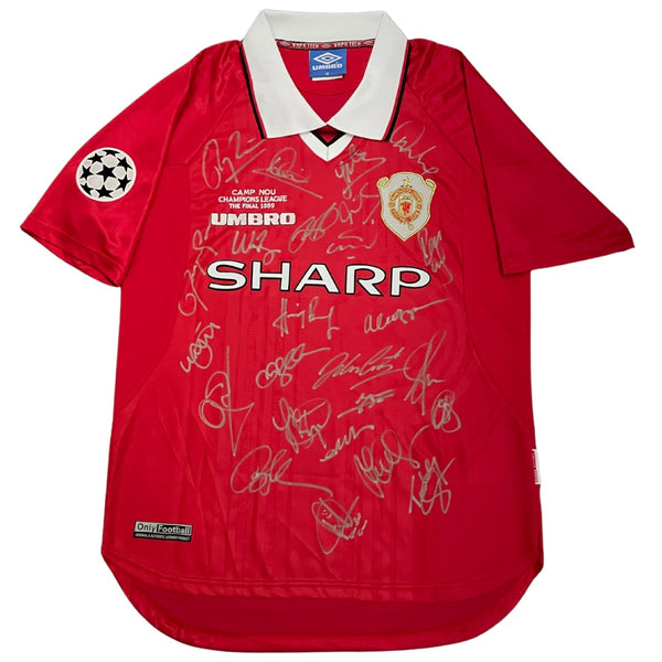 Manchester United Team Signed Champions League Victory Jersey 1999