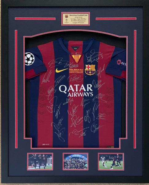 Neymar Jr. Autographed Framed Barcelona Jersey