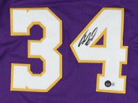 Shaquille O'Neal Signed Jersey (Beckett) Shaq' Purple Lakers Away