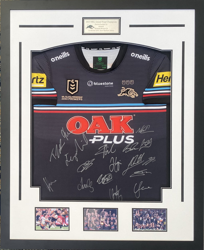 2023 NRL Premiership Winners Penrith Panthers Team Signed Jersey Framed