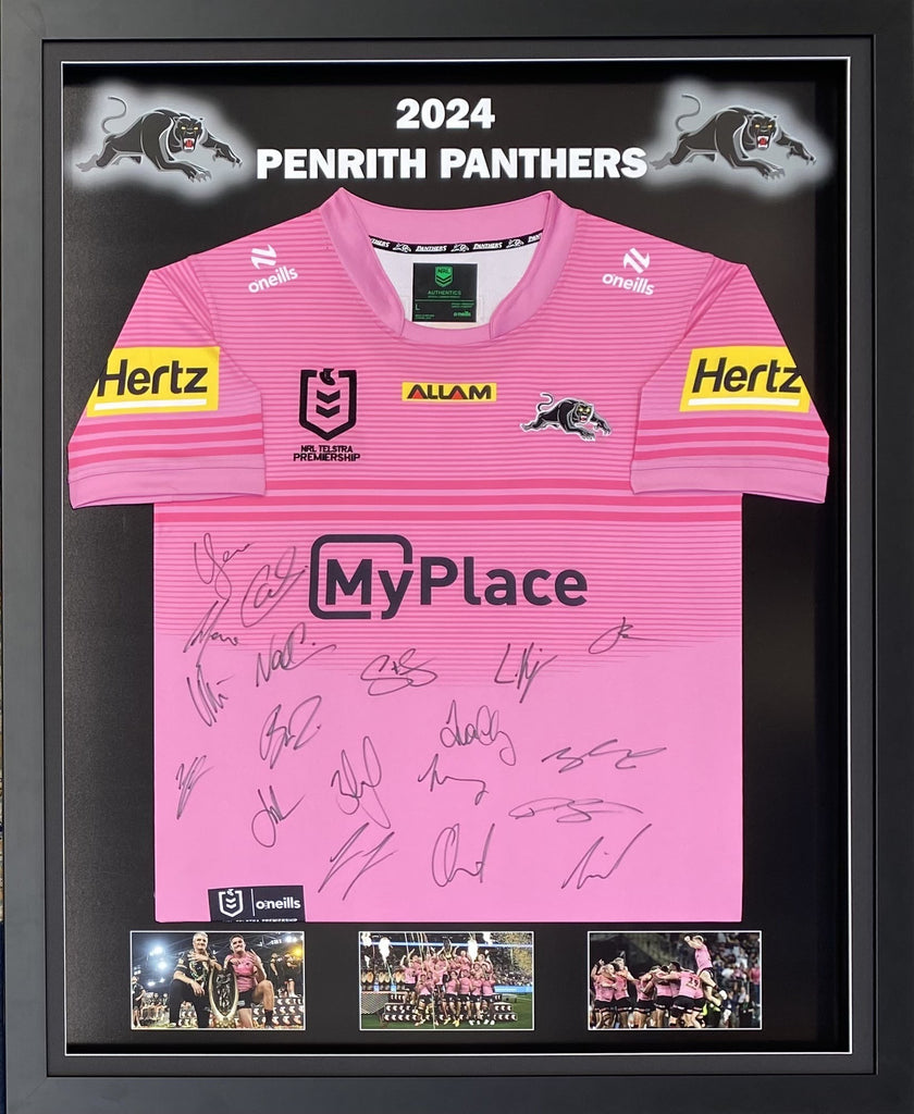 2024 NRL Premiership Winners Penrith Panthers Team Signed Jersey Framed