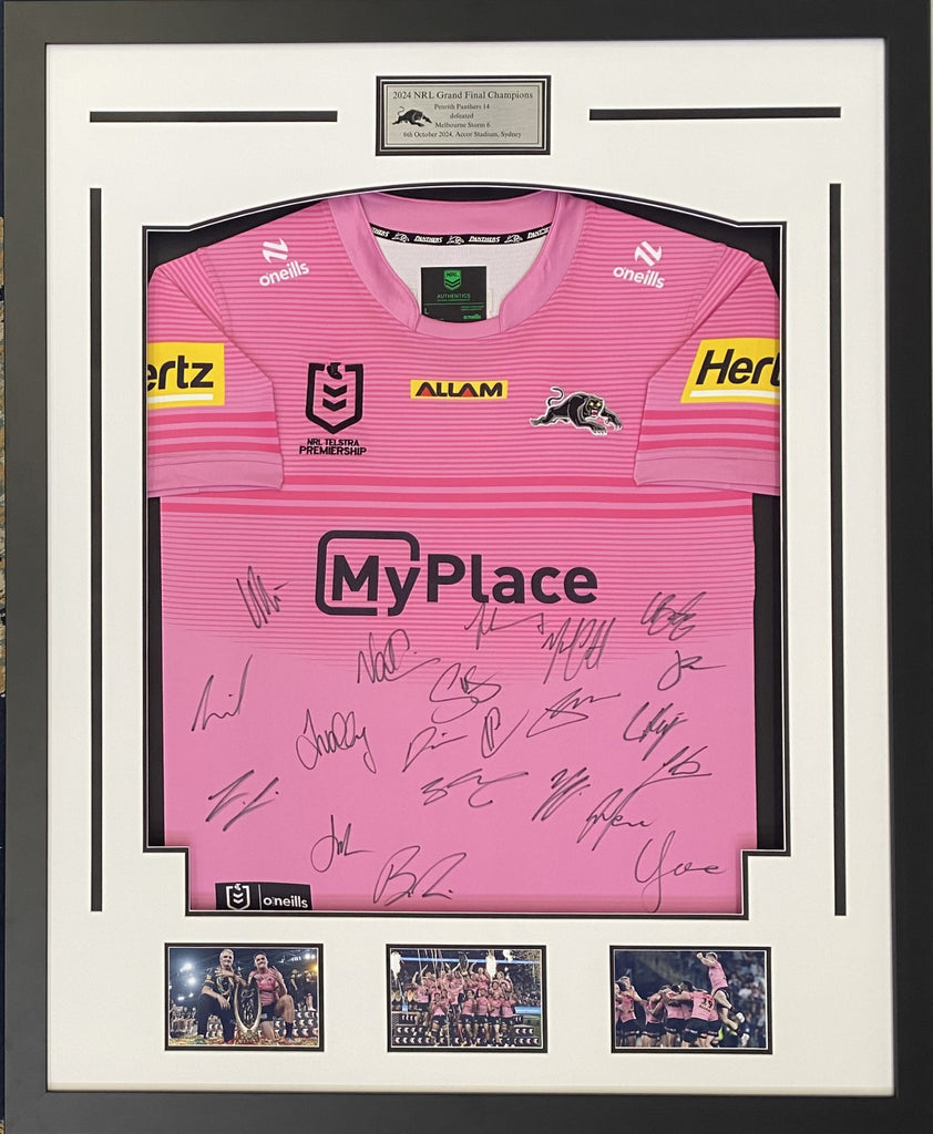 2024 NRL Premiership Winners Penrith Panthers Team Signed Jersey Framed