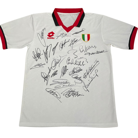 AC Milan 1994 Champions League Team Signed Jersey, #10 Savicevic Single Signed on the Back. 1 Only.