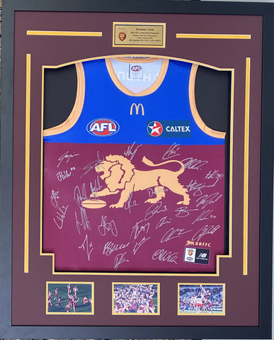 Brisbane Lions 2024 Team Signed Home Guernsey, Framed.