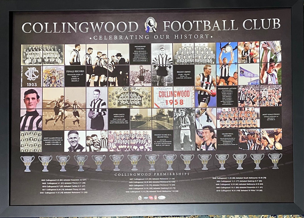 Collingwood Football Club 'Celebrating our History' framed poster