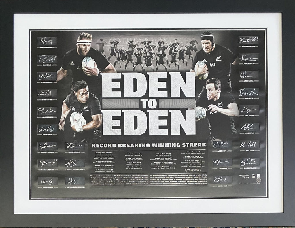 New Zealand All Blacks "From Eden to Eden" Squad Signed 2016 Tribute, Licensed