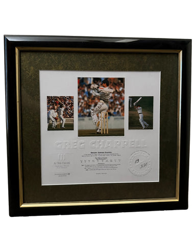 Greg Chappell Personally Signed Micro Edition, 13/350, Framed