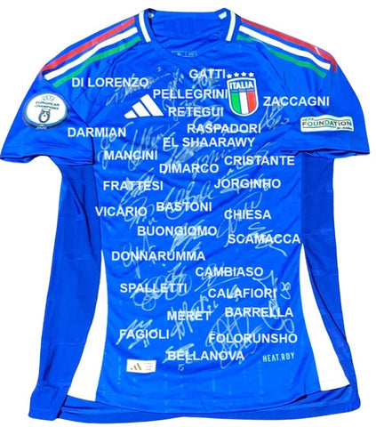 Italy - Euros 2024 Team Signed Jersey