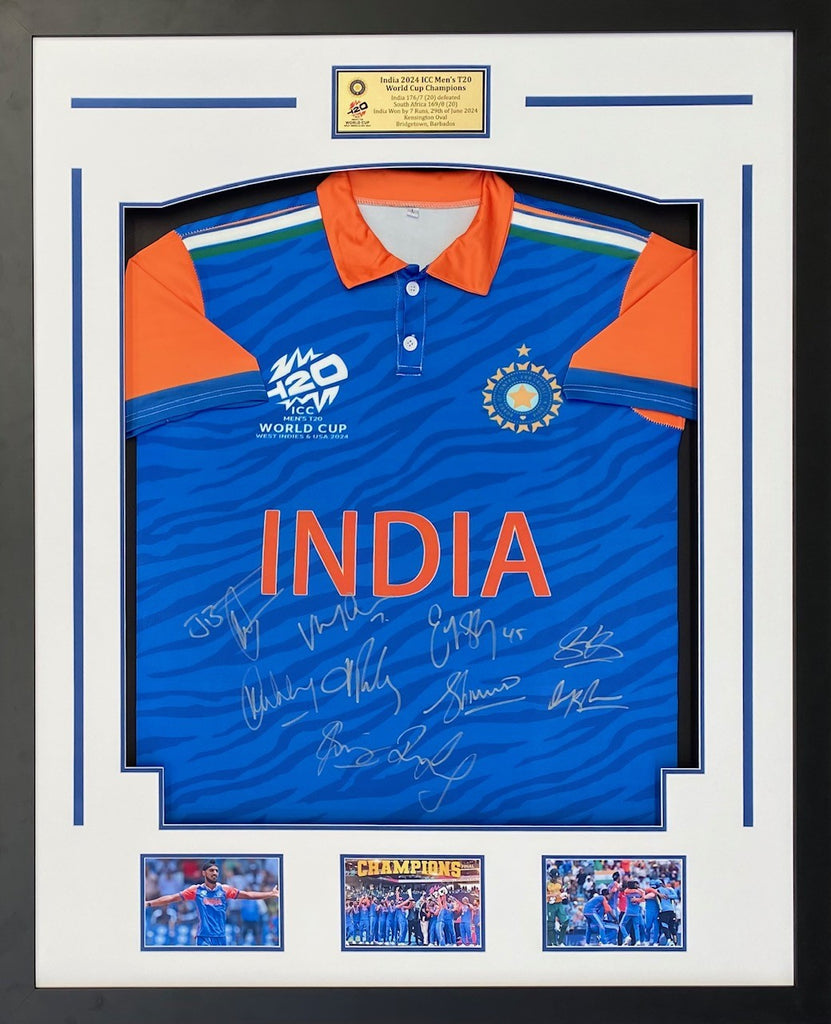 Indian Team Signed 2024 T20 Cricket World Cup Champions Shirt