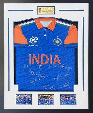 Indian Team Signed 2024 T20 Cricket World Cup Champions Shirt