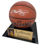 LeBron James Personally Signed Basketball with Display Case and Plaque