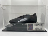 Lionel Messi Personally Signed Black Adidas Boot with Display Case and Plaque