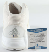 Magic Johnson Signed Adidas Basketball Shoe Inscribed "HOF 02" (Beckett)