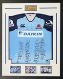 NSW Waratahs Super Rugby Team Signed Jersey, Framed - 1 only!