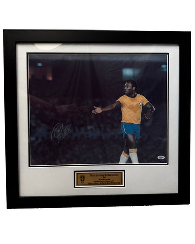 Pele Personally Signed Photograph Tribute, Framed.