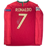 Portugal 2018-2019 European Champions League Team Signed Jersey, #7 Cristiano Ronaldo Single Signed on the Back. 1 Only.