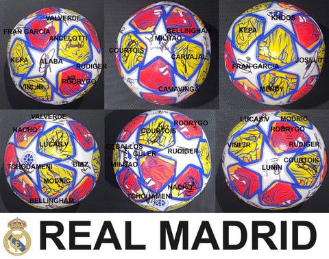 Real Madrid 2024 UCL Finals Team Signed Ball with Display Case and Plaque