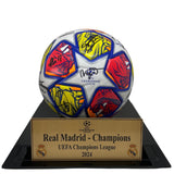 Real Madrid 2024 UCL Finals Team Signed Ball with Display Case and Plaque