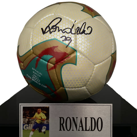 Ronaldo Nazário Personally Signed FIFA World Cup 2002 Brazil Football / Soccer Ball.