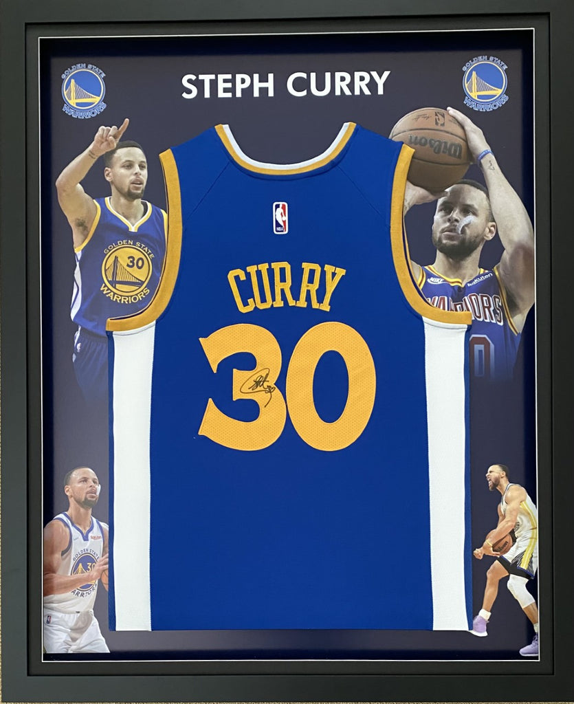 Stephen Curry Autographed Golden State Warriors Jersey Framed